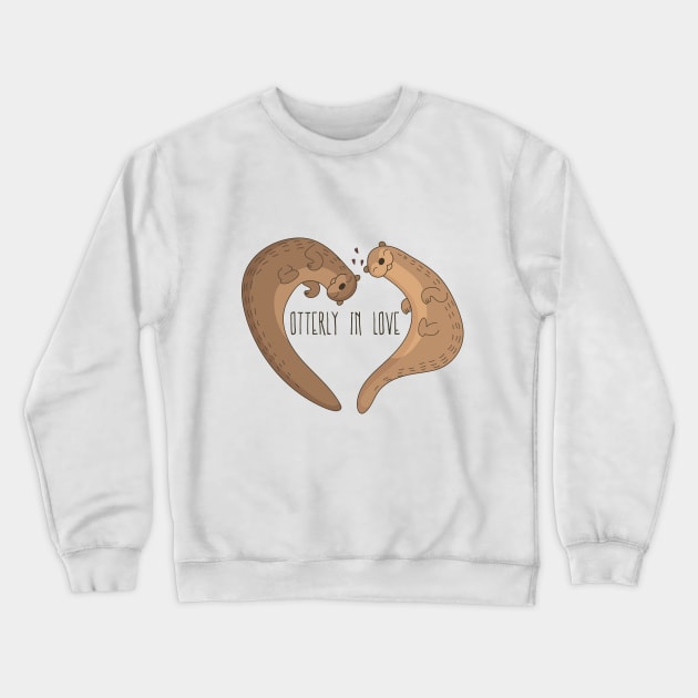 Otterly in love otters Crewneck Sweatshirt by Dreamy Panda Designs